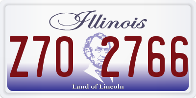 IL license plate Z702766