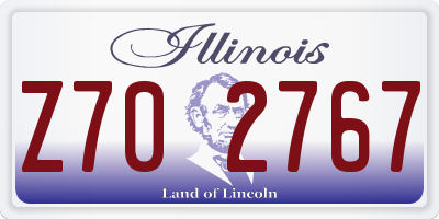 IL license plate Z702767