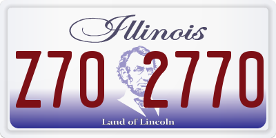 IL license plate Z702770