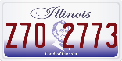 IL license plate Z702773