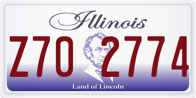 IL license plate Z702774