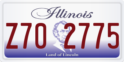 IL license plate Z702775