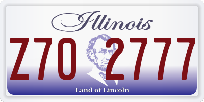 IL license plate Z702777