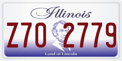 IL license plate Z702779