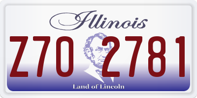 IL license plate Z702781