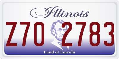 IL license plate Z702783