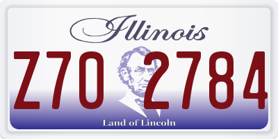 IL license plate Z702784