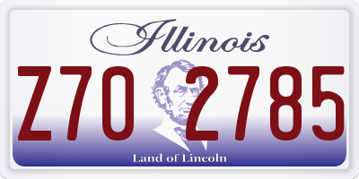 IL license plate Z702785