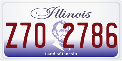 IL license plate Z702786