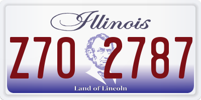 IL license plate Z702787