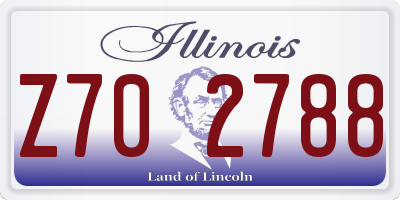 IL license plate Z702788