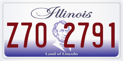 IL license plate Z702791