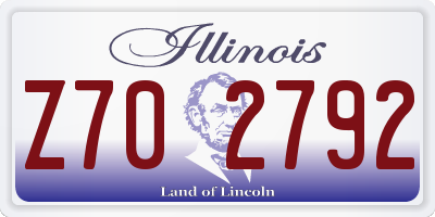 IL license plate Z702792