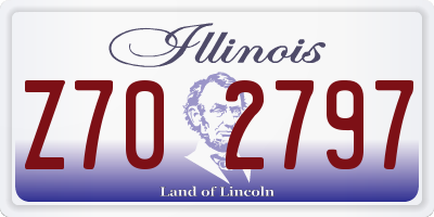 IL license plate Z702797