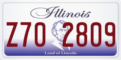 IL license plate Z702809