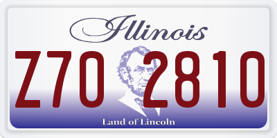 IL license plate Z702810