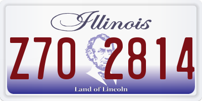 IL license plate Z702814