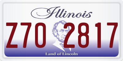 IL license plate Z702817