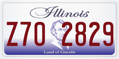 IL license plate Z702829