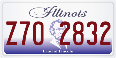 IL license plate Z702832