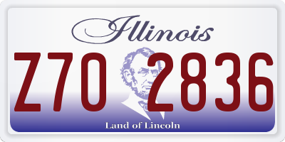 IL license plate Z702836