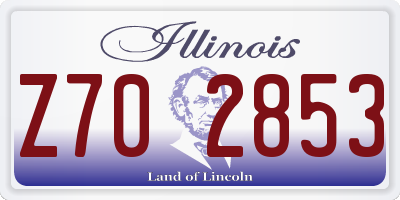 IL license plate Z702853