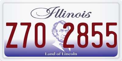 IL license plate Z702855