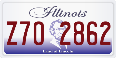 IL license plate Z702862