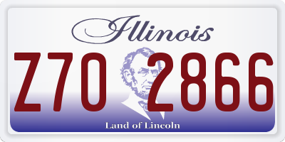IL license plate Z702866
