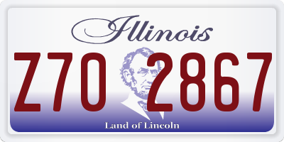 IL license plate Z702867