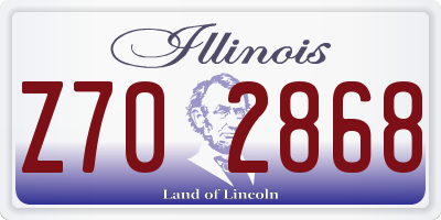 IL license plate Z702868