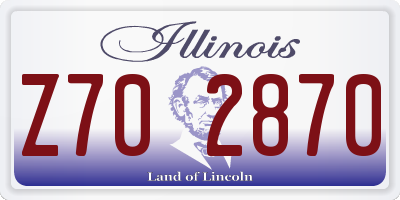 IL license plate Z702870