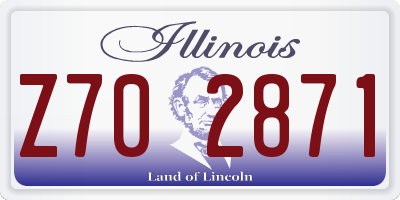 IL license plate Z702871