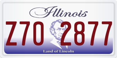 IL license plate Z702877