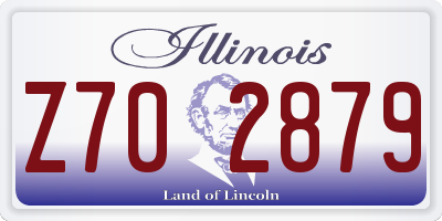 IL license plate Z702879