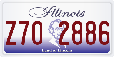 IL license plate Z702886
