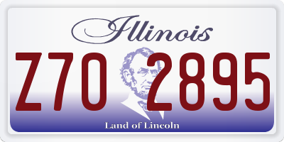 IL license plate Z702895