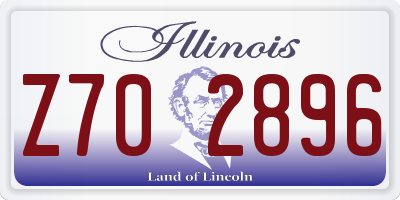IL license plate Z702896