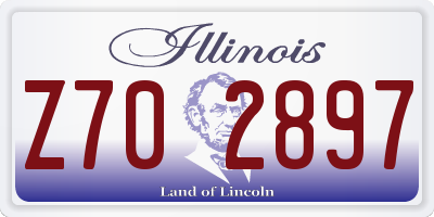 IL license plate Z702897