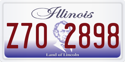 IL license plate Z702898