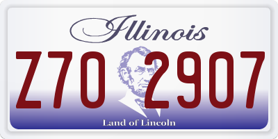 IL license plate Z702907