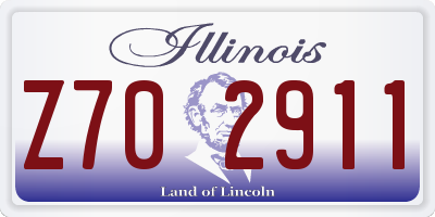 IL license plate Z702911