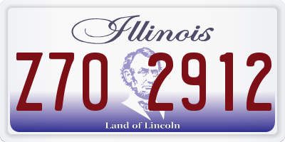 IL license plate Z702912