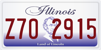 IL license plate Z702915