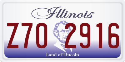 IL license plate Z702916