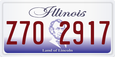 IL license plate Z702917