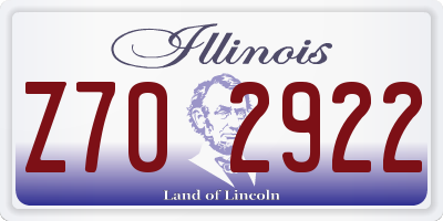 IL license plate Z702922