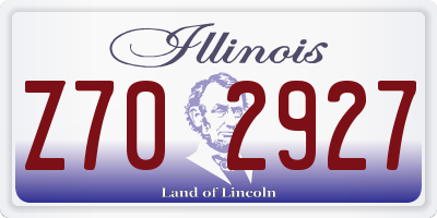 IL license plate Z702927
