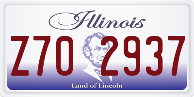 IL license plate Z702937