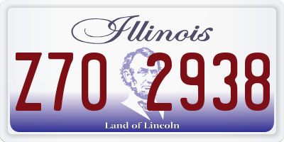 IL license plate Z702938